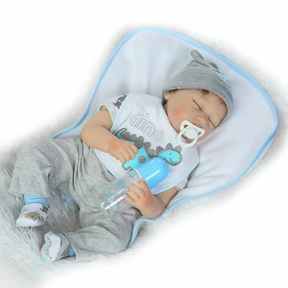 

NPK 22inch Lifelike Reborn Newborn Doll Set Silicone Sleeping Baby Dolls for Kids Playmat NSV775