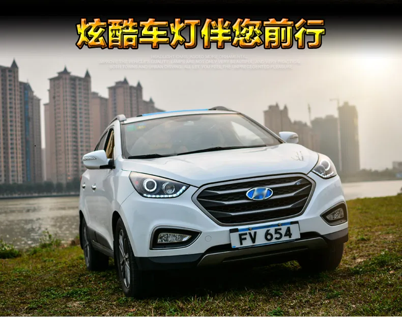 Стайлинг автомобиля фары для hyundai IX35 10-13 светодиодный фонарь для IX35 светодиодный фонарь дневного света светодиодный DRL биксеноновый HID