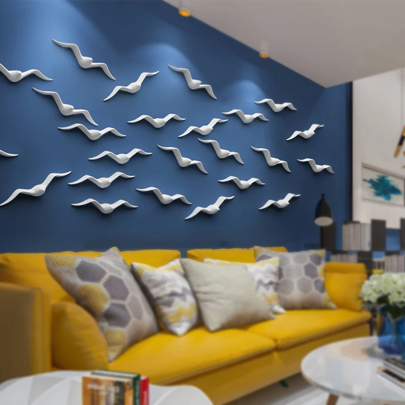 Креативная керамика птица голубь мира трехмерный настенный фон наклейки украшение стены Современное украшение дома настенное крепление