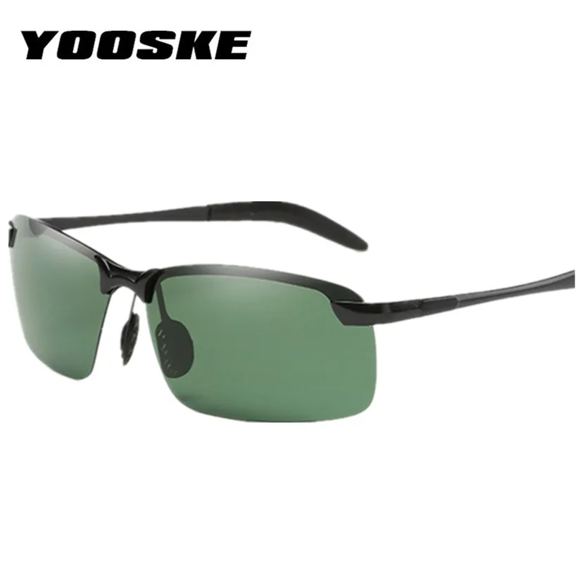 YOOSKE Классические поляризованные солнцезащитные очки для мужчин, фирменный дизайн, без оправы, квадратные, для вождения, солнцезащитные очки, мужские, для спорта на открытом воздухе, UV400 - Цвет линз: C1