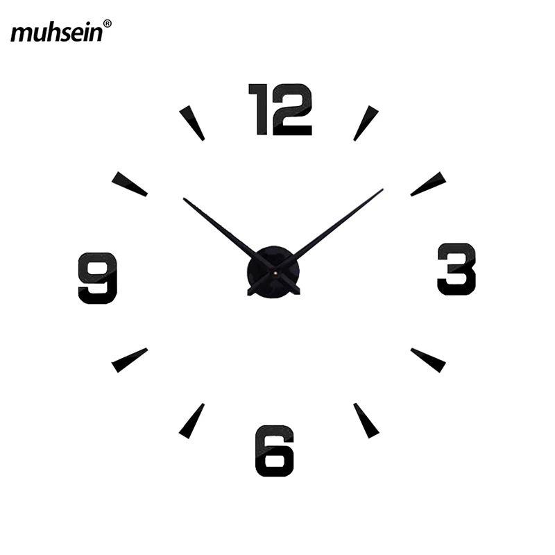 

3D Diy Modern Design Living Room Decor Wall Clock Rushed Mirror Sticker Modern Watches Quartz Clocks Self Adhesive Wall Clock
