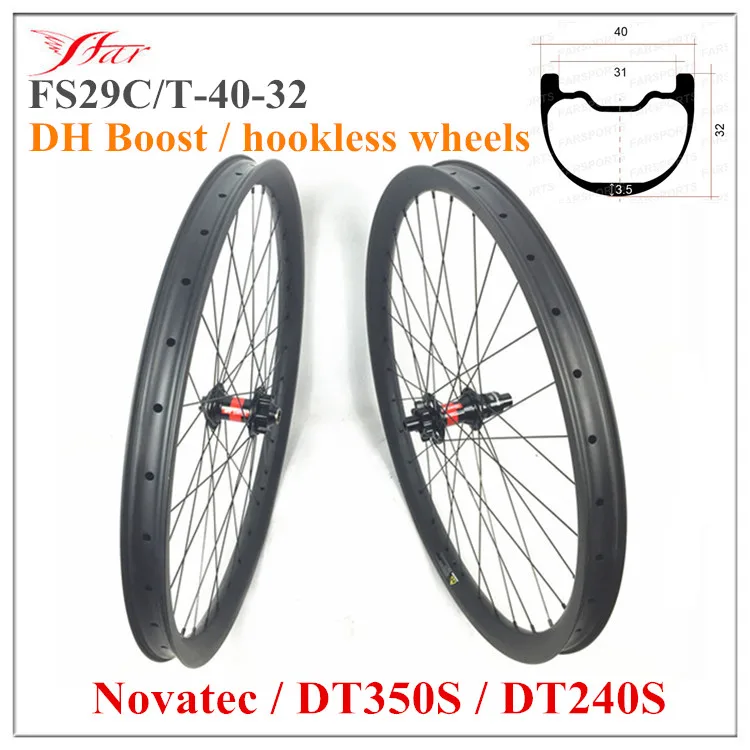 

FS29C/T-40-32 Boost MTB wheelset 29er MTB carbon wheels 40W * 32D DH MTB boost wheels 32H boost hub with Sapim spoke Farsports