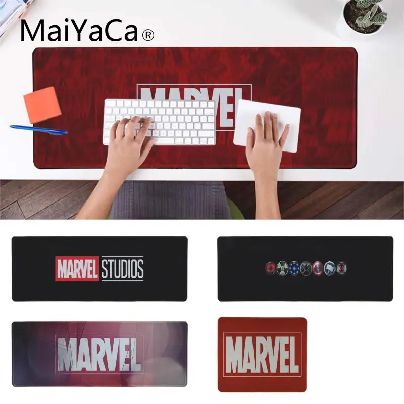 MaiYaCa в запасенном Marvel логотип компьютерных игр коврики большой защелка для мыши PC компьютерный коврик