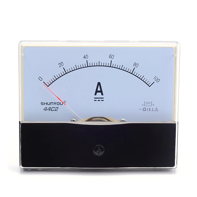DC 0 100A Analog DC Ammeter 100A/75mV Ammeter Mechanical Header Panel