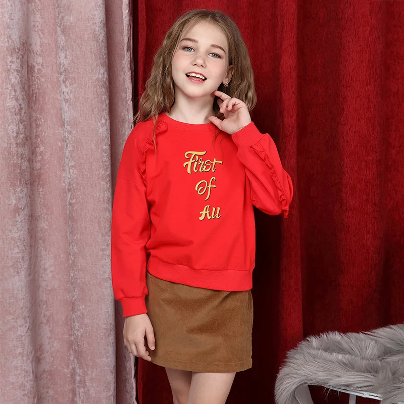 

Girls' ear-edge round collar suit skirt autumn new fashion leisure two-piece skirt