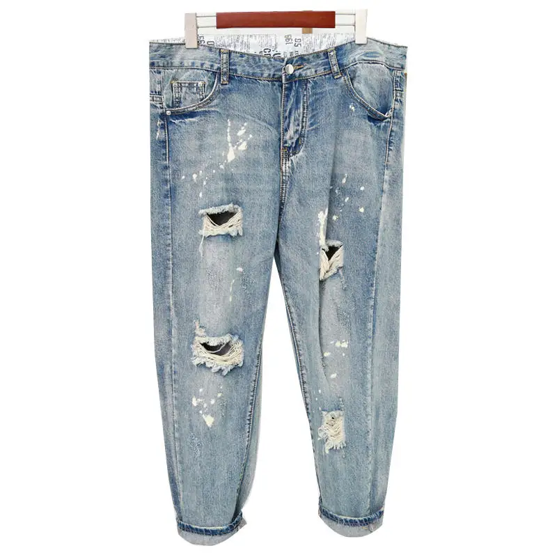 5XL Boyfriend Jeans For Women Denim Harem Pants Vintage Loose Plus Size Ripped Jeans Femme Streetwear High Waist Mom Jeans Q1498
