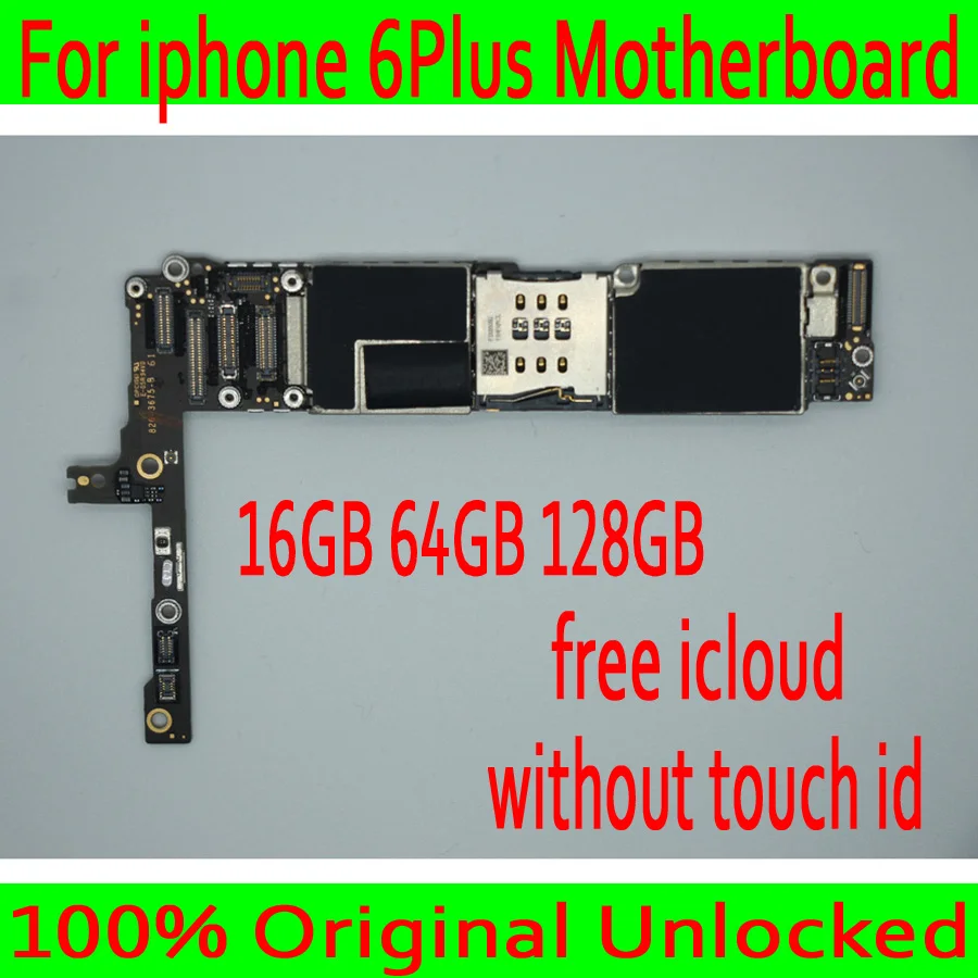 

16GB 64GB 128GB for iphone 6 Plus Motherboard without Touch ID,100% Original unlocked for iphone 6P Mainboard with Full Chips