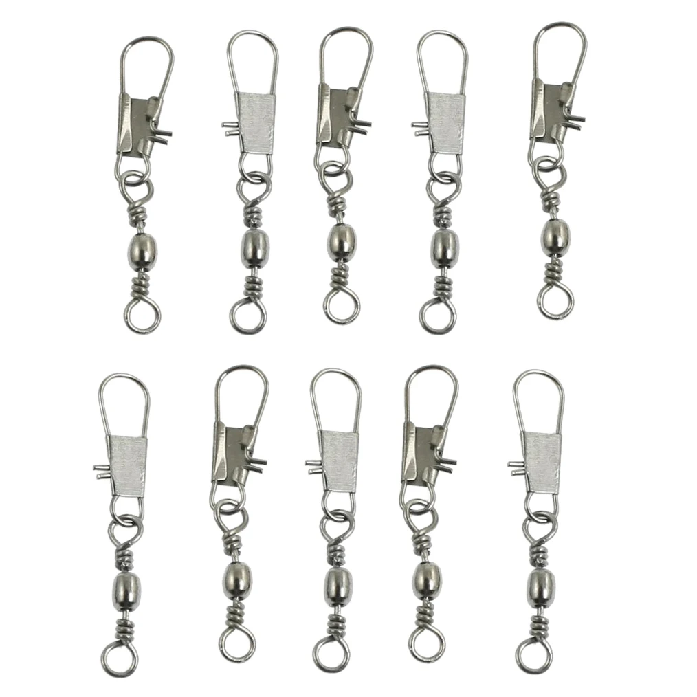 

10x Metal Fishing Line to Hook Shank Swivel Connectors Dark Gray