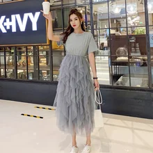 Sexy Women Maxi Dress Pleated Mesh Short Sleeve T-shirt Dress Black Party Dresses plus embroidered mesh insert pleated sleeve bardot dress