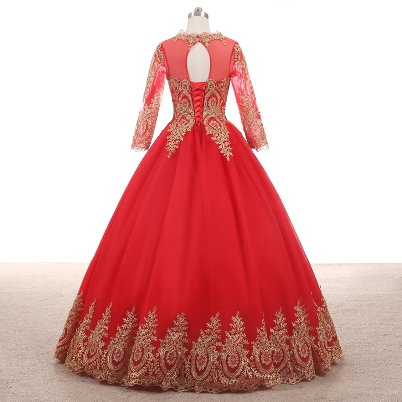 Fansmile винтажное кружевное красное бальное свадебное платье Vestido de Novia индивидуальные размера плюс свадебные платья FSM-361F