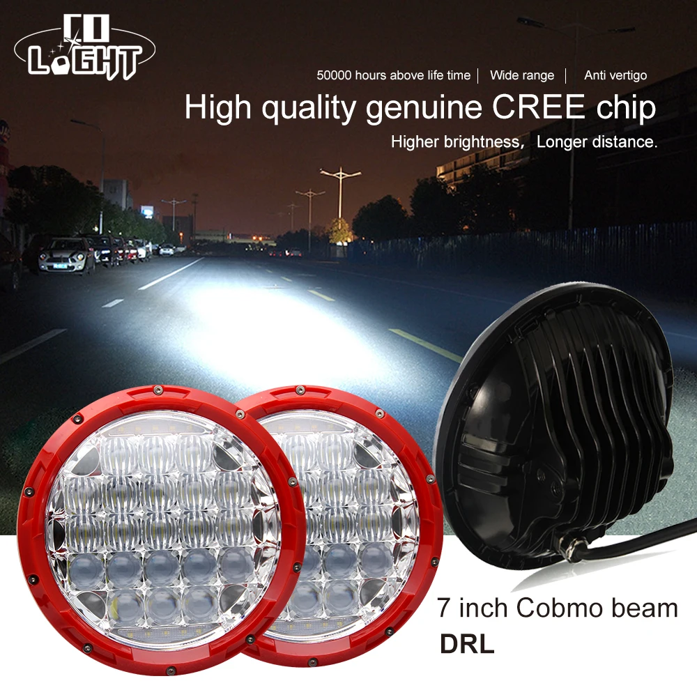 

CO LIGHT 7Inch Led Headlight Round Led Chip 5D Reflector High Low H4 Parking & Driving Light for Uaz Lada Niva Jeep 4x4 4wd