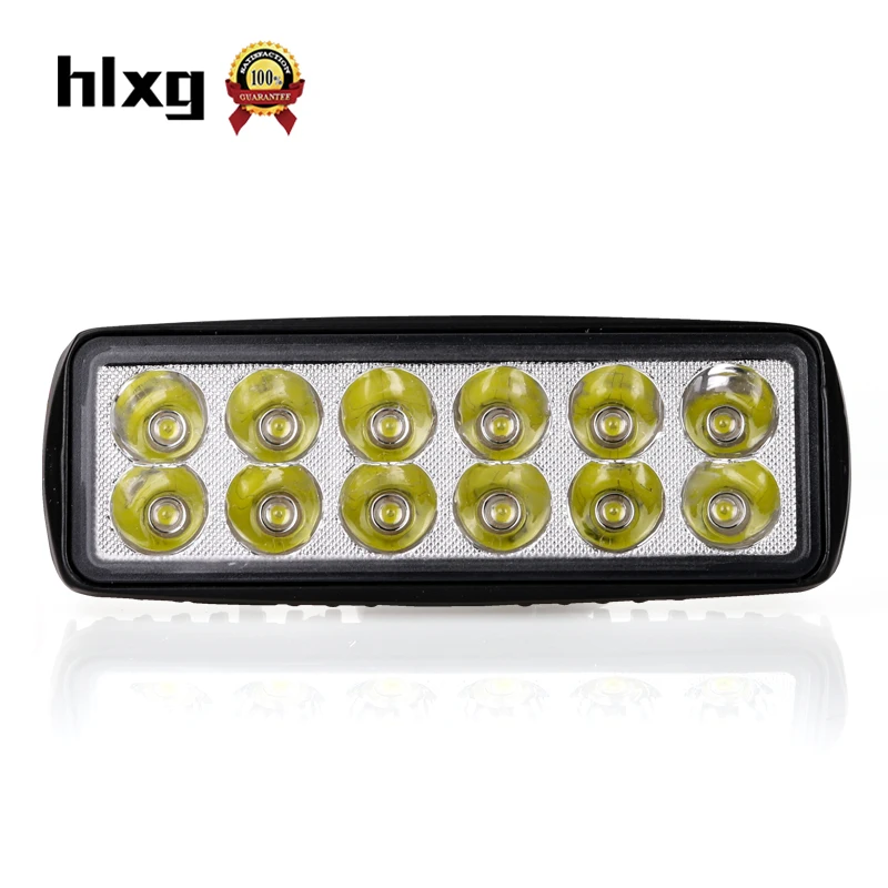 

hlxg 1PCS 36W 12V LED Work Light Bar Spotlight Flood Lamp Driving Offroad LED Work Car Fog Light For Offroad 4x4 4WD Auto Lamp