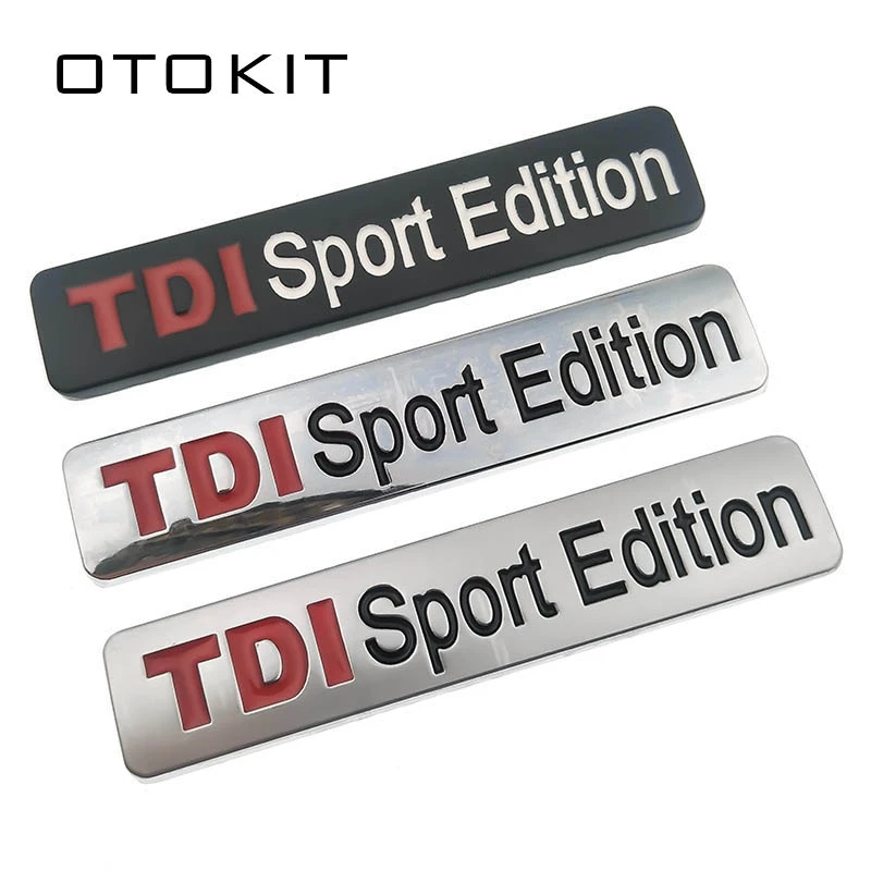Metal Red Tdi Sport Edition Logo Turbo Car Letter Sticker Emblem Chrome