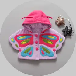Новая мода Combi пальто для маленьких девочек одежда накидка прекрасный плащ «бабочка» Джемперы мантия детская одежда пончо накидка