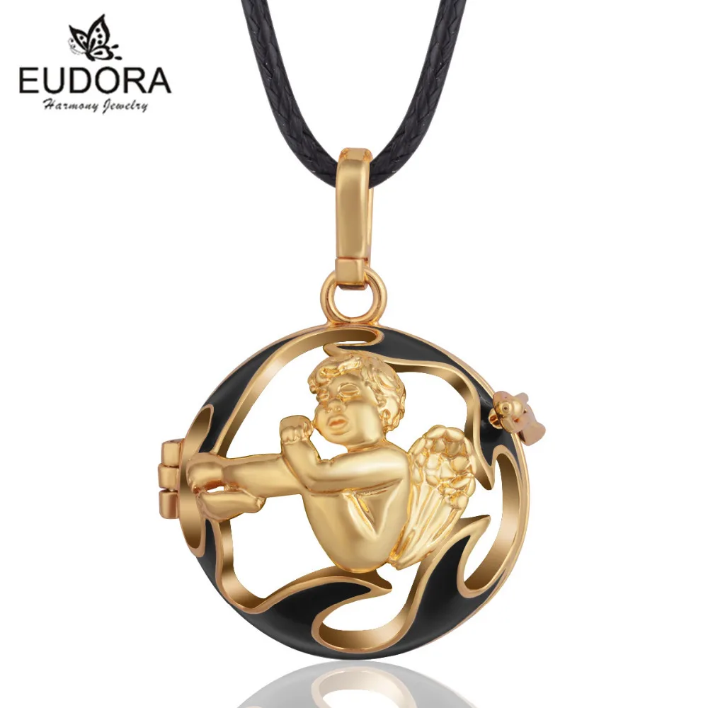 Eudora Harmony Bola Милая клетка ангела плавающий медальон Joyeria Collares Kolye Feminino подвеска Femme