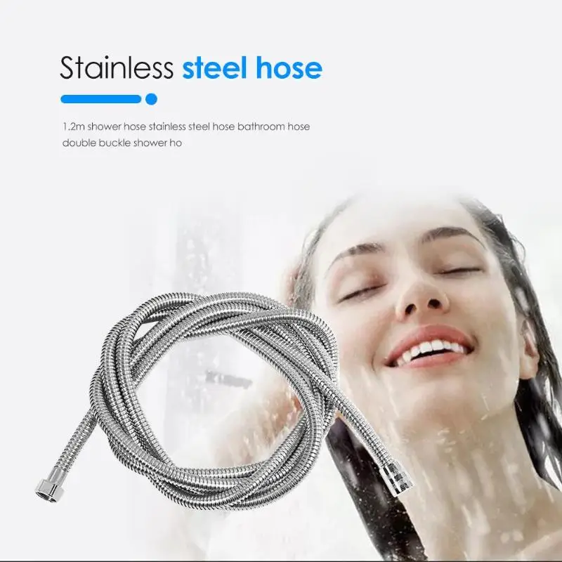 

1.2m Stainless Steel Shower Hose Moistureproof Explosion-proof Pull Tube Plumbing Hoses Bathroom Water Pipe Sprinkler Connection