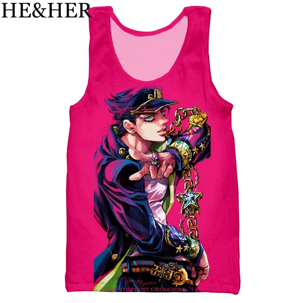 Jojo невероятное приключение Объёмный рисунок(3D-принт) унисекс на бретелях для мужчин на лето и весну мода на бретелях выработать мужские и женские топы с лямкой на шее на бретелях