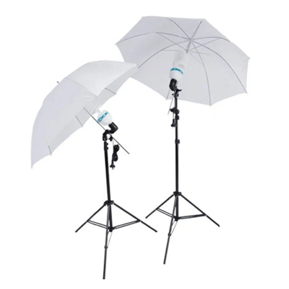 

2pcs Photo Umbrella White Screen Photo Studio Continuous Light Kit+Twin Light holder +Studio Photo Light Stand +Background Kit