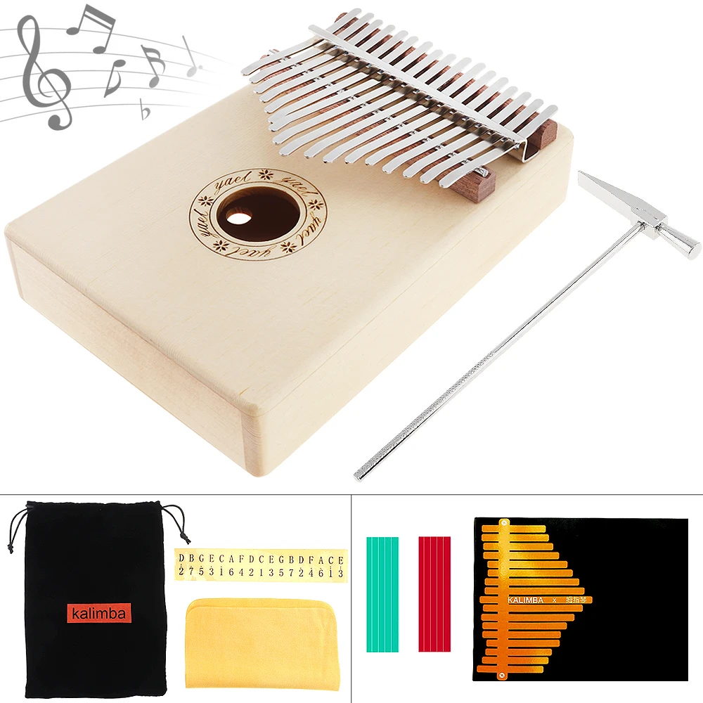 

17 Keys Finger Kalimba Mbira Sanza Thumb Piano Beginners Supporting Bag Keyboard Marimba Wood Musical Instrument