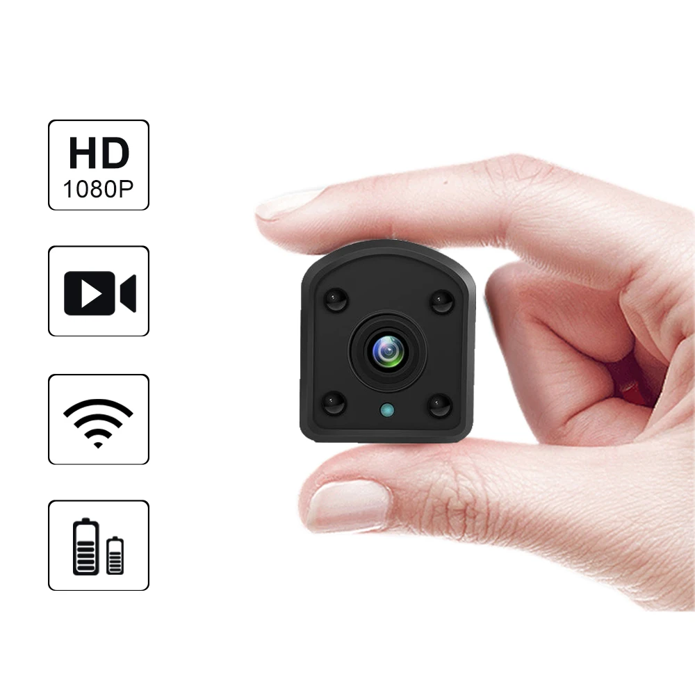 

Smart Mini IP Camera 2.1mm Lens 1080P HD Wireless WIFI Battery Surveillance Security Camera Portable Nanny Cam Motion Detection
