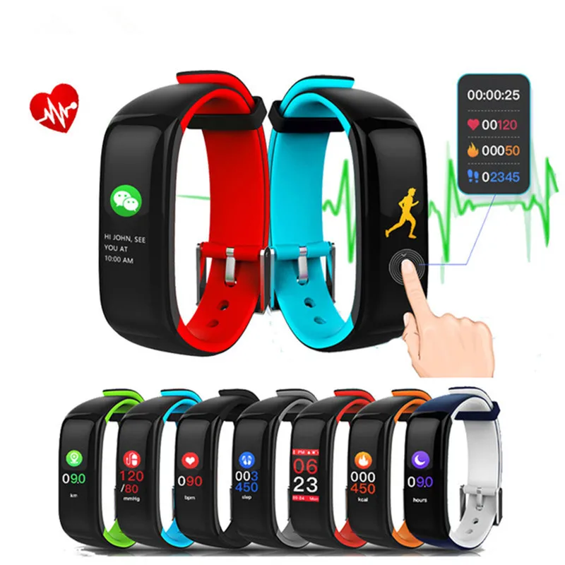 Спортивные Smart Band IP67 Водонепроницаемый Дисплей сердечного ритма Coloful Давление монитор Фитнес браслет Водонепроницаемый Smartwatch Для мужчин