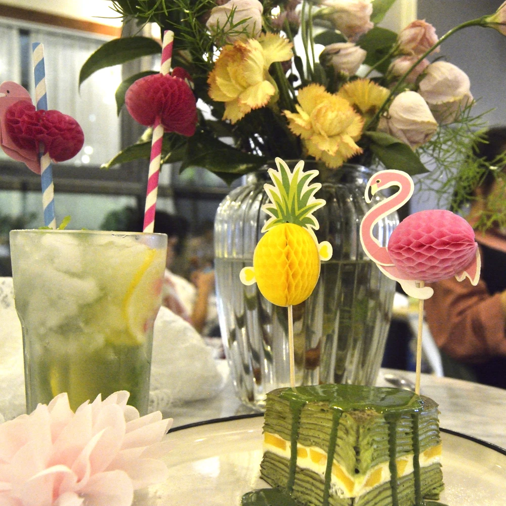 NEW 10pcs Stereo Pineapple Flamingo Fruit Toothpick Flower Sign Wedding Party Decoration Easter Home Decoration Accessories (2)