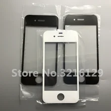 10 шт./лот наружное стекло объектива переднего экрана для iPhone 4 4S Стекло Запасная часть черный/белый А+ качество