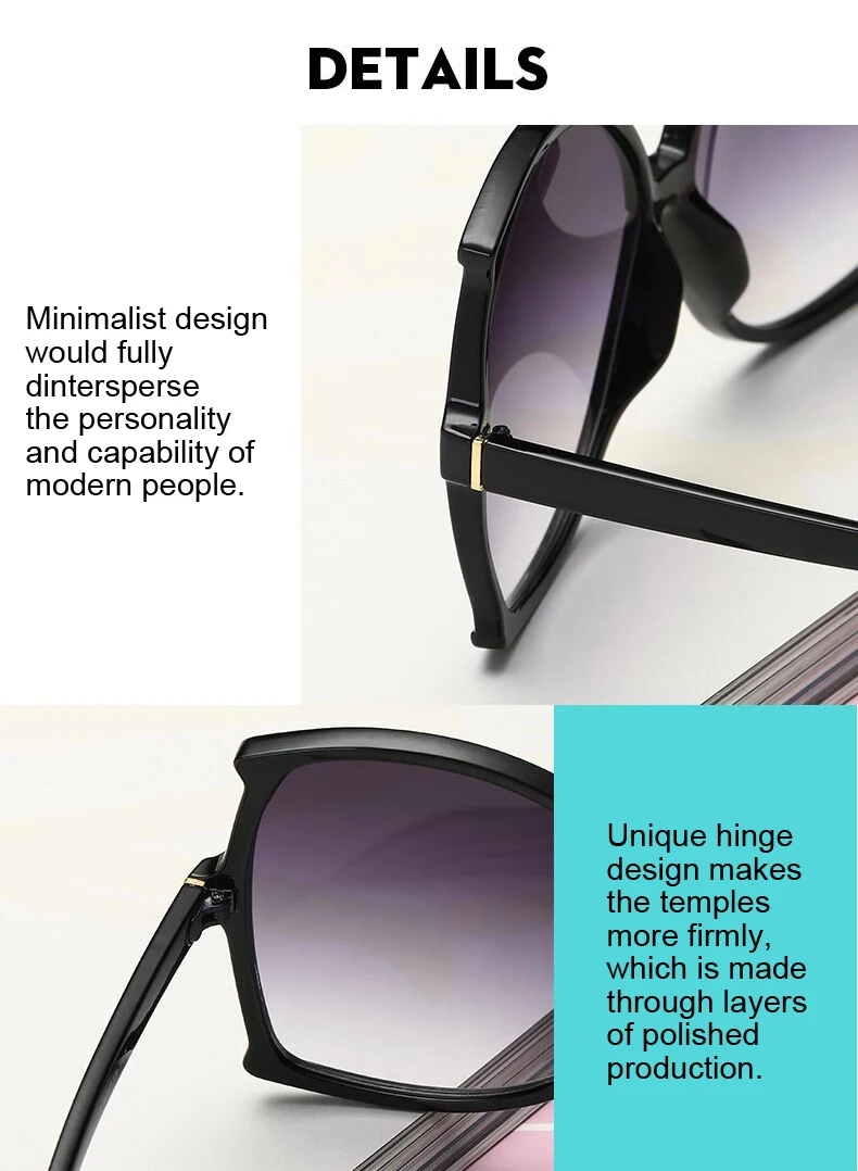 Новые женские крупные солнцезащитные очки люксовый бренд дизайнерская оправа прозрачные градиентные солнцезащитные женские очки оculos De Sol Feminino