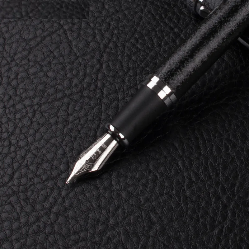 JINHAO X750 перьевая ручка с шероховатой поверхностью черного и серебряного цвета 0,7 мм