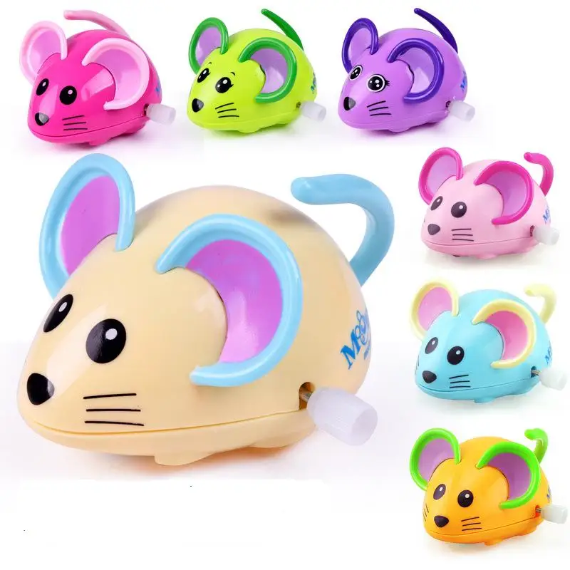 Colorful Mouse Rat Wind Up Toys Clockwork Toy Baby Kid Running Spring Toy Children Newborn Baby