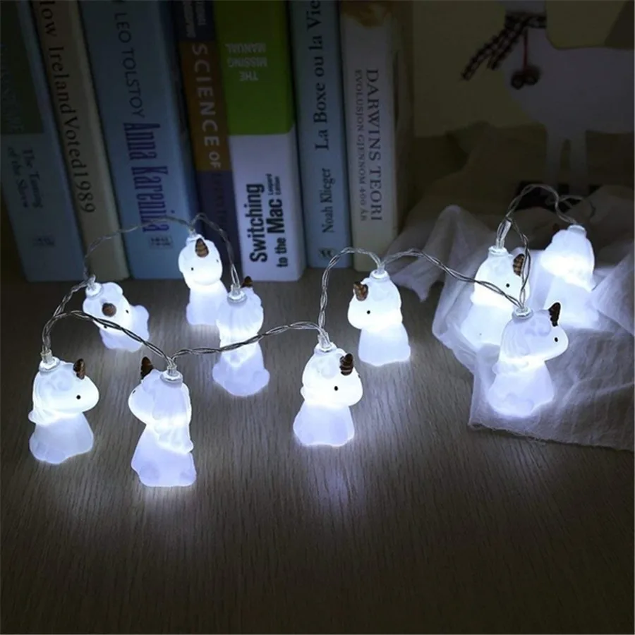 

Unicorn LED String Lights Super Cute Lamps 1.5M Battery Powered Halloween Christmas Home Party Children Kids Bedroom Decoration
