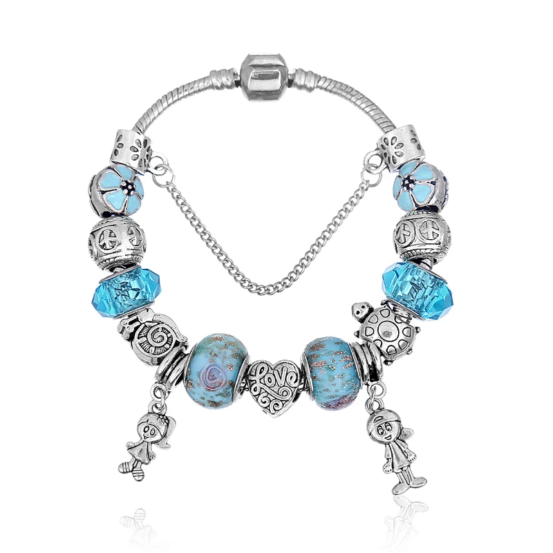 New Fashion Jewelry Crystal Charms Bracelets & Bangles Butterfly beads fit P Bracelet For Women Girl Love Gift