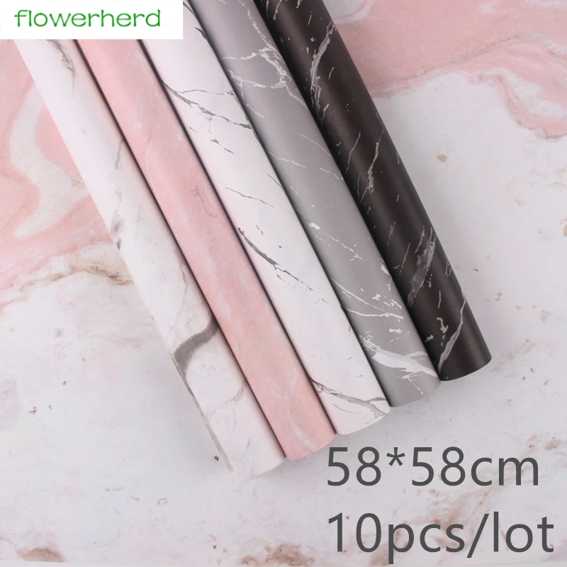 

58*58CM 10PCS Pattern Marble Painting Gift Wrapping Paper Flower Packaging Paper Packaging Material Paper DIY crafts supplies