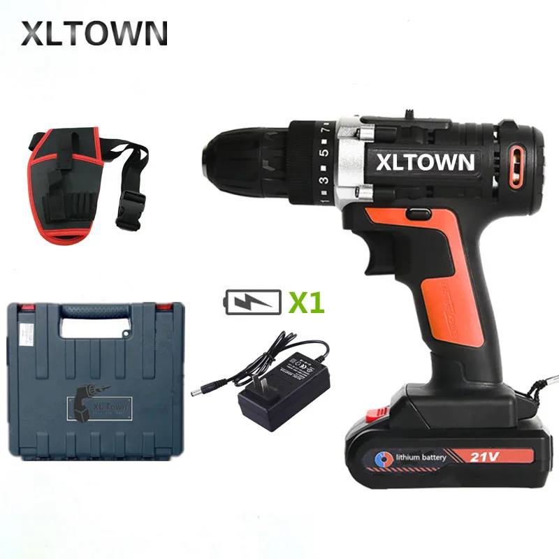 XLTOWN21v multi-function Беспроводная электрическая отвертка с пластиковой коробкой высокой мощности перезаряжаемая литиевая батарея дрель