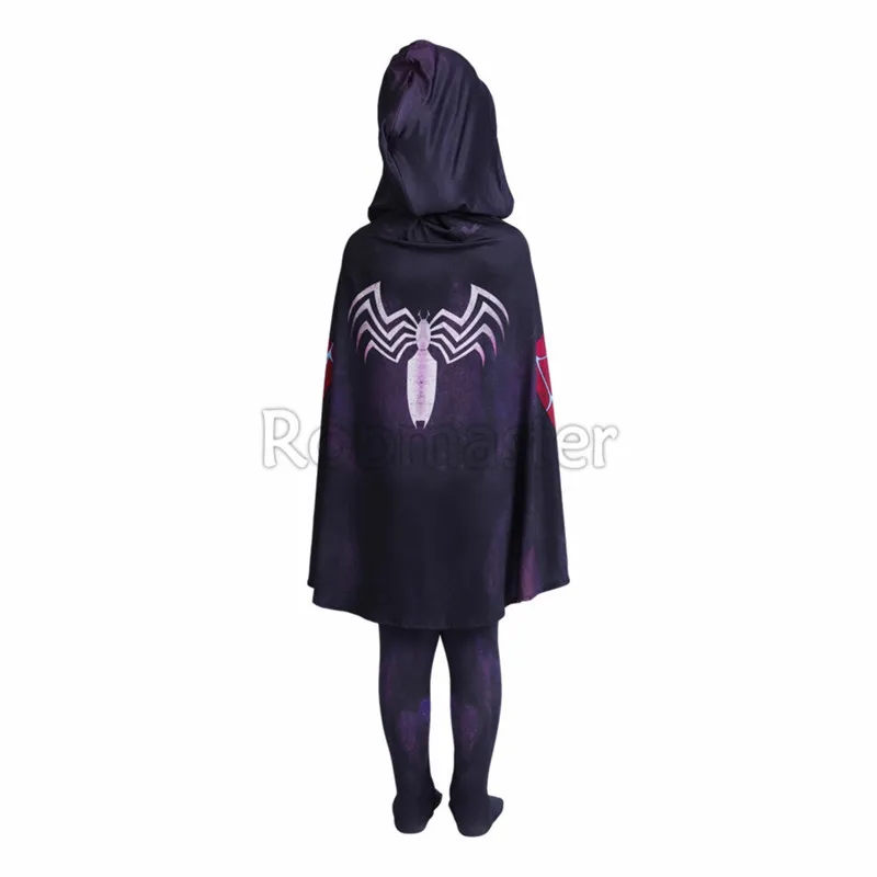 Cloak 3D печатных детей гвеном Косплей Костюм с капюшоном Zentai девочек Веном симбиот костюм паук Гвен Стэйси костюм Спайдермен плащ костюм - Цвет: Cloak