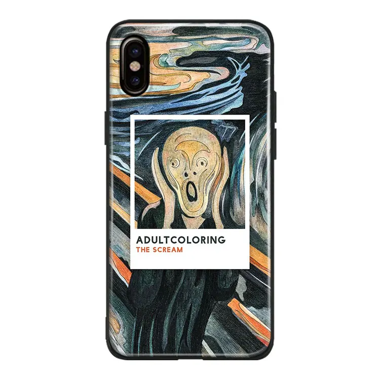 Чехол для телефона из закаленного стекла The Scream Edvard Munch мягкий силиконовый чехол