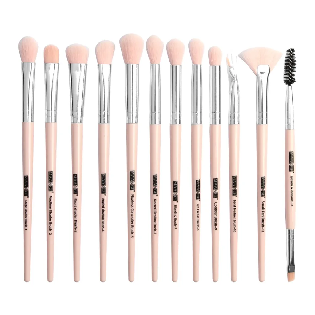

MAANGE Brand 12 Pcs Makeup Brushes Set Professional Foundation Eyebrow Eyeliner Blush Highlighter Makeup Tool Maquiagem L510