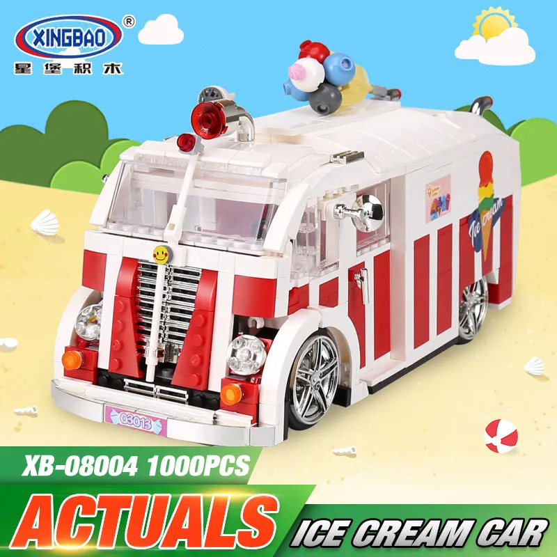 

Xingbao 08004 Genuine 1000Pcs Technic Series The Ice Cream Car Set Building Blocks Bricks Children Educational Toys Model Gifts