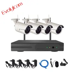 Evolylcam Беспроводной CCTV Системы 2MP 1080 P 4CH Запись NVR Водонепроницаемый IP Wi-Fi видеонаблюдения Камера Системы комплект видеонаблюдения