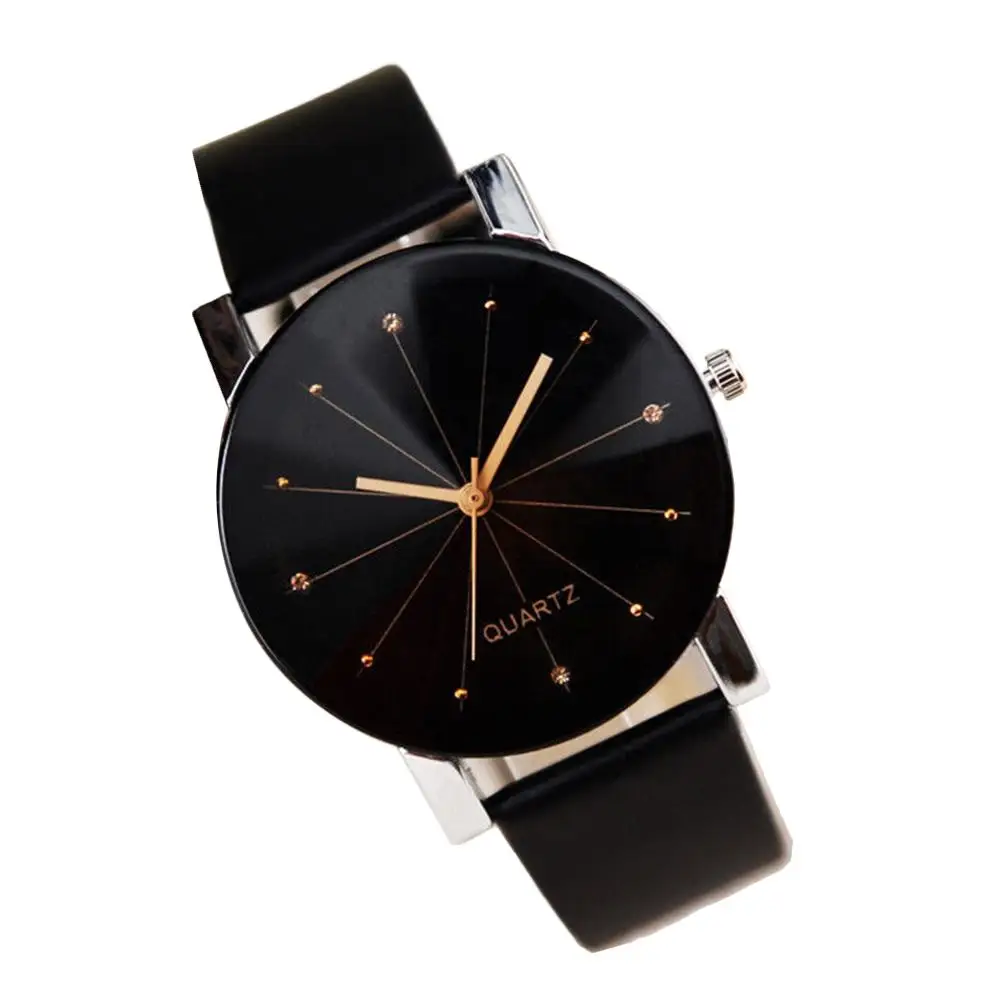 

Fashion Couple Round Pointer Faux Leather Strap Analog Quartz Wrist Watch