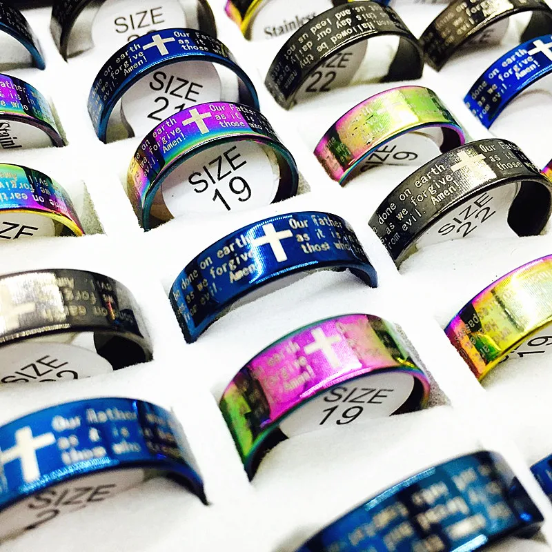 10 шт. мужские и женские кольца из нержавеющей стали|jewelry rings|ring ringlord's prayer |