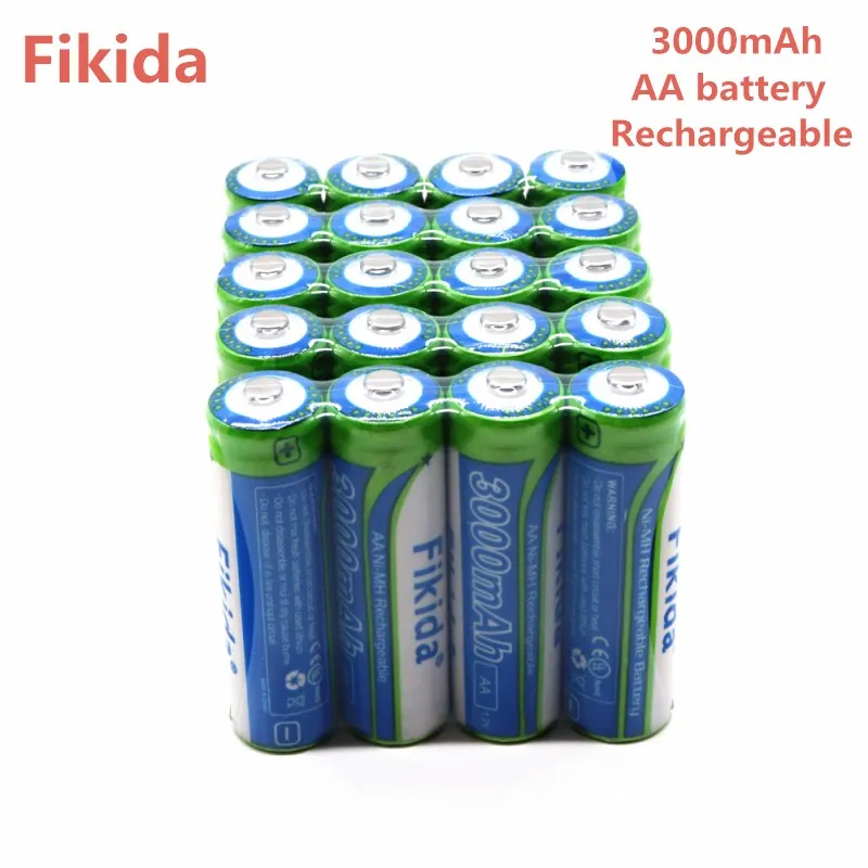 

20PCS 1.2V 3000mAh NI MH AA Pre-Charged Rechargeable Batteries Ni-MH Rechargeable aa Battery For Toys Camera Microphone