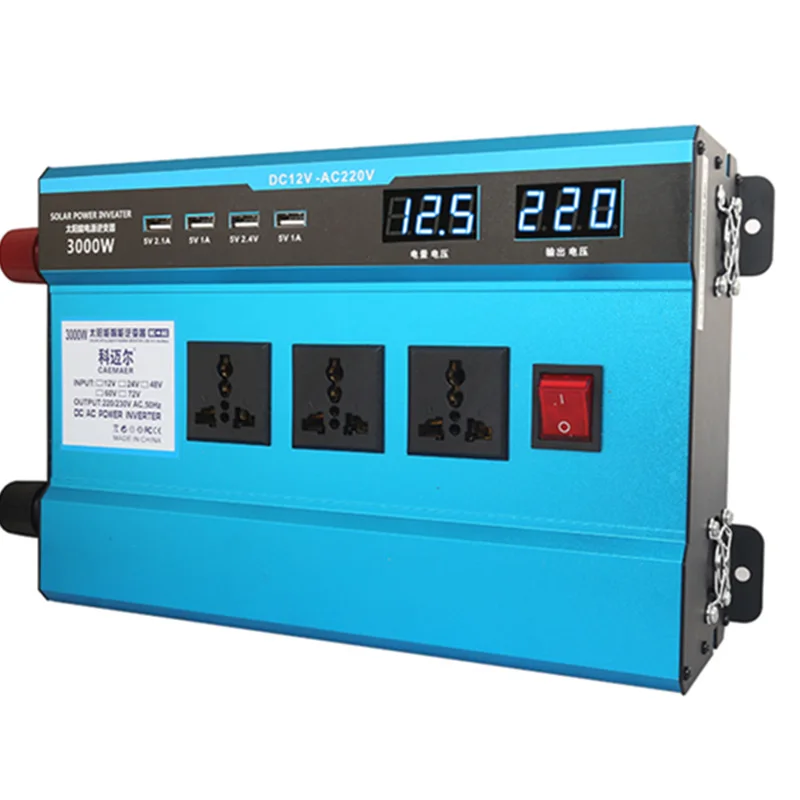 

3000W Car Inverter 4-USB 12V/24V To 220V Dual Digital Display Of Protection Voltage Modefied Sine Wave Car Inverter Converter