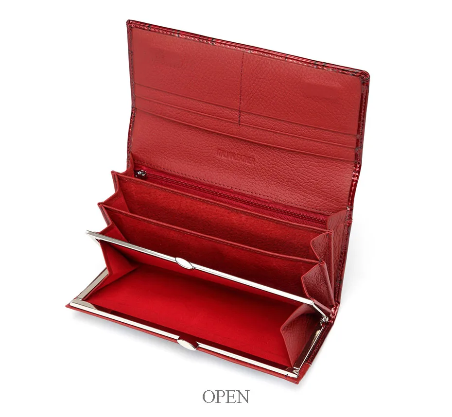 VICKAWEB Magnetic Hasp Wallet Women Genuine Leather Wallet Female Fashion Women Wallets Long Womens Wallets and Lady Coin Purses-VK1777-018