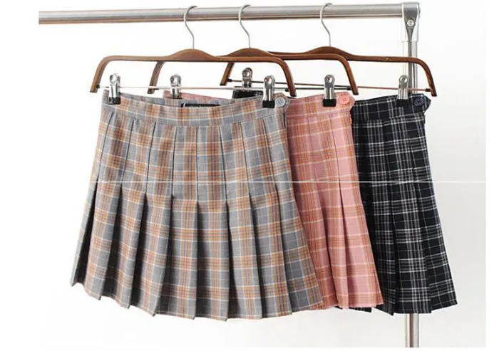 Клетчатая юбка для женщин; элегантные плиссированные мини-юбки с высокой талией; повседневная школьная форма для девочек; клетчатые плиссированные юбки; Летний стиль
