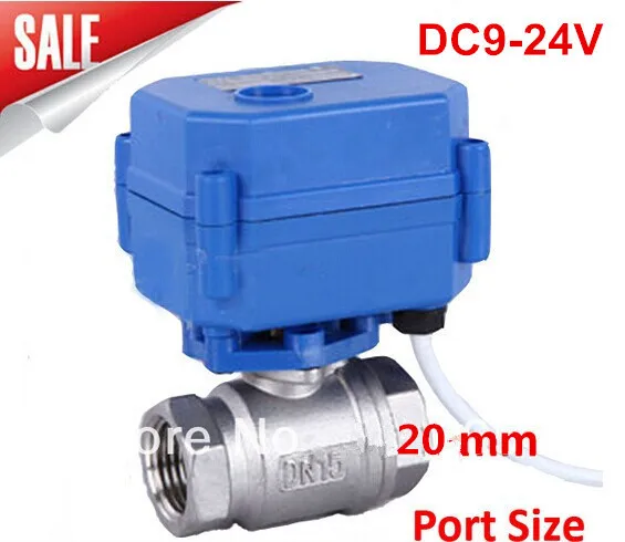 

Motorized Ball Valve 3/4" DN20 DC9-24V ,CR03 Wire 2 way Stainless Steel 304 Electric Ball Valve