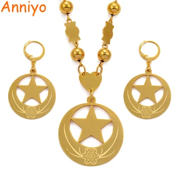 

Anniyo Star and Flower Big Size Jewelry sets Bead Necklace Earrings Womens Gold Color Micronesia Guam Hawaii Marshalls #076721