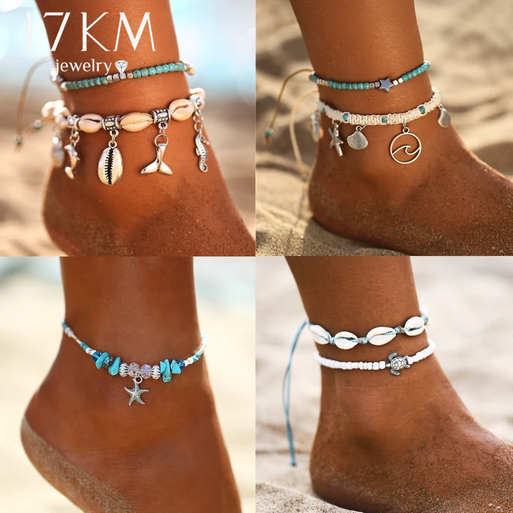 Starfish Pendant Anklets 2019 For Women New Stone Beads Shell Anklet Bohemian Bracelets On Leg BOHO Ocean Jewelry Drop Shipping Starfish Pendant Anklets 2019 For Women New Stone Beads Shell Anklet Bohemian Bracelets On Leg BOHO Ocean Jewelry Drop Shipping