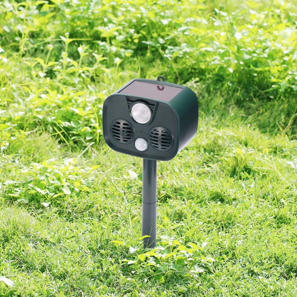 New ABS Solar Outdoor Burglar Alarm Anti-Animal Drive Camping Burglar Alarm Self-defense Alarm Flash LED Light Ultrasonic Mosq New ABS Solar Outdoor Burglar Alarm Anti-Animal Drive Camping Burglar Alarm Self-defense Alarm Flash LED Light Ultrasonic Mosq