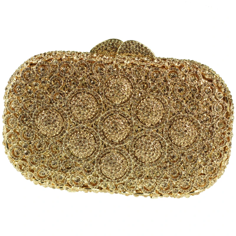 

Mini Size Silver Box Clutch Bag Crystals Embellishment Gold Evening Bags Sale with Shoulder Chain Clutch Purse for Bride Wedding